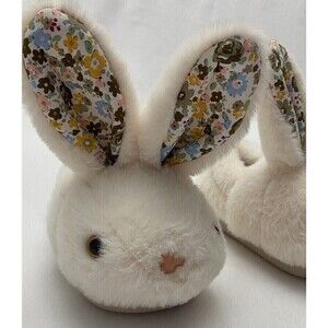 Toddler Size 2 Faux Fur Bunny Nonslip Cushion Insole  Slippers Floral Easter